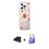 MARSİLYAN™- iPhone 15 Pro Kılıf Yörünge Işık Prime - Siyah Bilvis 5in1 5D Magic Hayalet Cam Ekran Koruyucu + Raze Metal Kamera Lens - TMGI