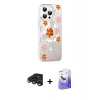 MARSİLYAN™- iPhone 15 Pro Kılıf Yörünge Işık Prime - Siyah Bilvis 5in1 5D Magic Hayalet Cam Ekran Koruyucu + Raze Metal Kamera Lens - LT