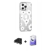 MARSİLYAN™- iPhone 15 Pro Kılıf Yörünge Işık Prime - Siyah Bilvis 5in1 5D Magic Hayalet Cam Ekran Koruyucu + Raze Metal Kamera Lens - TMGI