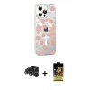 MARSİLYAN™- iPhone 15 Pro Kılıf Yörünge Işık Prime - Siyah Buffer Cam Ekran Koruyucu + Raze Metal Kamera Lens - GS