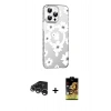 MARSİLYAN™- iPhone 15 Pro Kılıf Yörünge Işık Prime - Siyah Buffer Cam Ekran Koruyucu + Raze Metal Kamera Lens - GS