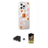 MARSİLYAN™- iPhone 15 Pro Kılıf Yörünge Işık Prime - Siyah Buffer Cam Ekran Koruyucu + Raze Metal Kamera Lens - TMGI