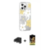 MARSİLYAN™- iPhone 15 Pro Kılıf Yörünge Işık Prime - Siyah Buffer Cam Ekran Koruyucu + Raze Metal Kamera Lens - TMGI
