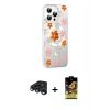 MARSİLYAN™- iPhone 15 Pro Kılıf Yörünge Işık Prime - Siyah Buffer Cam Ekran Koruyucu + Raze Metal Kamera Lens - LT