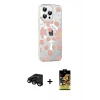 MARSİLYAN™- iPhone 15 Pro Kılıf Yörünge Işık Prime - Siyah Buffer Cam Ekran Koruyucu + Raze Metal Kamera Lens - SH
