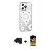 MARSİLYAN™- iPhone 15 Pro Kılıf Yörünge Işık Prime - Siyah Buffer Cam Ekran Koruyucu + Raze Metal Kamera Lens - SH