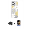 MARSİLYAN™- iPhone 15 Pro Kılıf Yörünge Işık Prime - Siyah Buffer Hayalet Cam Ekran Koruyucu + Raze Metal Kamera Lens - TMGI
