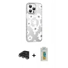 MARSİLYAN™- iPhone 15 Pro Kılıf Yörünge Işık Prime - Siyah Polymer Nano Ekran Koruyucu + Raze Metal Kamera Lens - TMGI