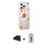 MARSİLYAN™- iPhone 15 Pro Kılıf Yörünge Işık Prime - Siyah Polymer Nano Ekran Koruyucu + Raze Metal Kamera Lens - SH