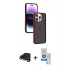 MARSİLYAN™- iPhone 15 Pro Kılıf Yörünge Klasik - Şeffaf Royal Nano Ekran Koruyucu + Raze Metal Kamera Lens - TMGI