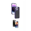 MARSİLYAN™- iPhone 15 Pro Kılıf Yörünge Klasik - Siyah 3D Antistatik Mat Seramik Nano Ekran Koruyucu