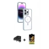 MARSİLYAN™- iPhone 15 Pro Kılıf Yörünge Klasik - Siyah Buffer Cam Ekran Koruyucu + Raze Metal Kamera Lens - GS