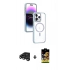 MARSİLYAN™- iPhone 15 Pro Kılıf Yörünge Klasik - Siyah Buffer Cam Ekran Koruyucu + Raze Metal Kamera Lens - TMGI