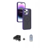 MARSİLYAN™- iPhone 15 Pro Kılıf Yörünge Klasik - Siyah Joko Magic 5D Cam + Raze Metal Kamera Lens - GS