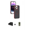 MARSİLYAN™- iPhone 15 Pro Kılıf Yörünge Klasik - Siyah Joko Magic 5D Hayalet Cam + Raze Metal Kamera Lens - SH