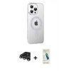 MARSİLYAN™- iPhone 15 Pro Kılıf Yörünge Koleksiyonu - Şeffaf Pasifik Cam Ekran Koruyucu + Raze Metal Kamera Lens - GS