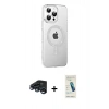 MARSİLYAN™- iPhone 15 Pro Kılıf Yörünge Koleksiyonu - Şeffaf Pasifik Cam Ekran Koruyucu + Raze Metal Kamera Lens - LT