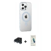 MARSİLYAN™- iPhone 15 Pro Kılıf Yörünge Koleksiyonu - Şeffaf Pasifik Cam Ekran Koruyucu + Raze Metal Kamera Lens - LT