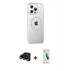 MARSİLYAN™- iPhone 15 Pro Kılıf Yörünge Koleksiyonu - Şeffaf Pasifik Cam Ekran Koruyucu + Raze Metal Kamera Lens - SH