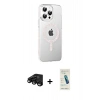 MARSİLYAN™- iPhone 15 Pro Kılıf Yörünge Koleksiyonu - Şeffaf Pasifik Cam Ekran Koruyucu + Raze Metal Kamera Lens - SH