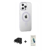 MARSİLYAN™- iPhone 15 Pro Kılıf Yörünge Koleksiyonu - Şeffaf Pasifik Cam Ekran Koruyucu + Raze Metal Kamera Lens - SH