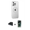 MARSİLYAN™- iPhone 15 Pro Kılıf Yörünge Koleksiyonu - Siyah 360 Mat Full Body Arka Koruyucu + Raze Metal Kamera Lens - LT
