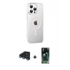 MARSİLYAN™- iPhone 15 Pro Kılıf Yörünge Koleksiyonu - Siyah 360 Mat Full Body Arka Koruyucu + Raze Metal Kamera Lens - LT