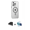 MARSİLYAN™- iPhone 15 Pro Kılıf Yörünge Koleksiyonu - Siyah 3D Antistatik Cam Ekran Koruyucu + Raze Metal Kamera Lens - GS