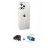MARSİLYAN™- iPhone 15 Pro Kılıf Yörünge Koleksiyonu - Siyah 3D Antistatik Cam Ekran Koruyucu + Raze Metal Kamera Lens - GS