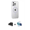 MARSİLYAN™- iPhone 15 Pro Kılıf Yörünge Koleksiyonu - Siyah 3D Antistatik Cam Ekran Koruyucu + Raze Metal Kamera Lens - TMGI