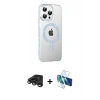 MARSİLYAN™- iPhone 15 Pro Kılıf Yörünge Koleksiyonu - Siyah 3D Antistatik Cam Ekran Koruyucu + Raze Metal Kamera Lens - TMGI
