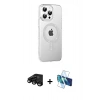 MARSİLYAN™- iPhone 15 Pro Kılıf Yörünge Koleksiyonu - Siyah 3D Antistatik Seramik Nano Ekran Koruyucu + Raze Metal Kamera Lens - SH