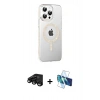 MARSİLYAN™- iPhone 15 Pro Kılıf Yörünge Koleksiyonu - Siyah 3D Antistatik Seramik Nano Ekran Koruyucu + Raze Metal Kamera Lens - SH