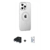 MARSİLYAN™- iPhone 15 Pro Kılıf Yörünge Koleksiyonu - Siyah Bilvis 0.18mm Plus Cam Ekran Koruyucu + Raze Metal Kamera Lens - LT