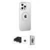 MARSİLYAN™- iPhone 15 Pro Kılıf Yörünge Koleksiyonu - Siyah Bilvis 3D Cam Ekran Koruyucu + Raze Metal Kamera Lens - LT