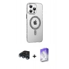 MARSİLYAN™- iPhone 15 Pro Kılıf Yörünge Koleksiyonu - Siyah Bilvis 5in1 3D Magic Cam Ekran Koruyucu + Raze Metal Kamera Lens - LT