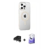 MARSİLYAN™- iPhone 15 Pro Kılıf Yörünge Koleksiyonu - Siyah Bilvis 5in1 5D Magic Hayalet Cam Ekran Koruyucu + Raze Metal Kamera Lens - GS