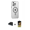 MARSİLYAN™- iPhone 15 Pro Kılıf Yörünge Koleksiyonu - Siyah Buffer Cam Ekran Koruyucu + Raze Metal Kamera Lens - LT