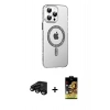MARSİLYAN™- iPhone 15 Pro Kılıf Yörünge Koleksiyonu - Siyah Buffer Cam Ekran Koruyucu + Raze Metal Kamera Lens - SH