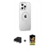 MARSİLYAN™- iPhone 15 Pro Kılıf Yörünge Koleksiyonu - Siyah Buffer Cam Ekran Koruyucu + Raze Metal Kamera Lens - SH