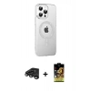 MARSİLYAN™- iPhone 15 Pro Kılıf Yörünge Koleksiyonu - Siyah Buffer Cam Ekran Koruyucu + Raze Metal Kamera Lens - TMGI