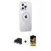 MARSİLYAN™- iPhone 15 Pro Kılıf Yörünge Koleksiyonu - Siyah Buffer Cam Ekran Koruyucu + Raze Metal Kamera Lens - TMGI