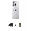MARSİLYAN™- iPhone 15 Pro Kılıf Yörünge Koleksiyonu - Siyah Joko Magic 5D Hayalet Cam + Raze Metal Kamera Lens - TMGI
