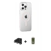 MARSİLYAN™- iPhone 15 Pro Kılıf Yörünge Koleksiyonu - Siyah Joko Magic 5D Hayalet Cam + Raze Metal Kamera Lens - TMGI