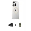 MARSİLYAN™- iPhone 15 Pro Kılıf Yörünge Koleksiyonu - Siyah Joko Magic 5D Hayalet Cam + Raze Metal Kamera Lens - TMGI
