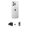 MARSİLYAN™- iPhone 15 Pro Kılıf Yörünge Koleksiyonu - Siyah Joko Magic 5D Hayalet Cam + Raze Metal Kamera Lens - TMGI