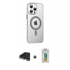MARSİLYAN™- iPhone 15 Pro Kılıf Yörünge Koleksiyonu - Siyah Polymer Nano Ekran Koruyucu + Raze Metal Kamera Lens - TMGI