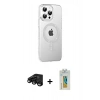 MARSİLYAN™- iPhone 15 Pro Kılıf Yörünge Koleksiyonu - Siyah Polymer Nano Ekran Koruyucu + Raze Metal Kamera Lens - SH