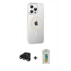 MARSİLYAN™- iPhone 15 Pro Kılıf Yörünge Koleksiyonu - Siyah Polymer Nano Ekran Koruyucu + Raze Metal Kamera Lens - SH