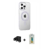 MARSİLYAN™- iPhone 15 Pro Kılıf Yörünge Koleksiyonu - Siyah Polymer Nano Ekran Koruyucu + Raze Metal Kamera Lens - SH